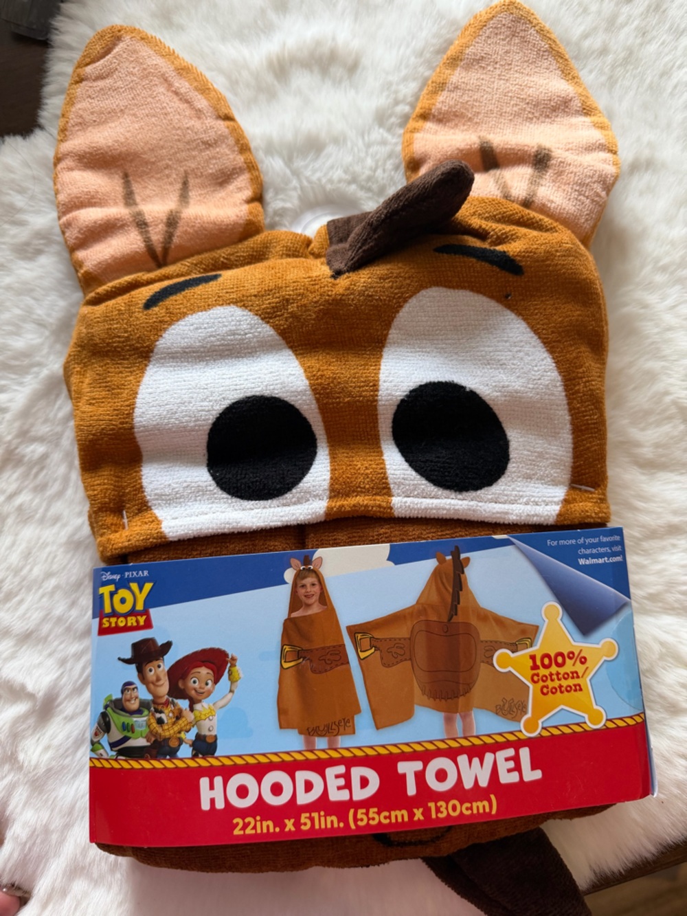 Hooded Kids Towel - Brown Jessie Bullseye Horse Design